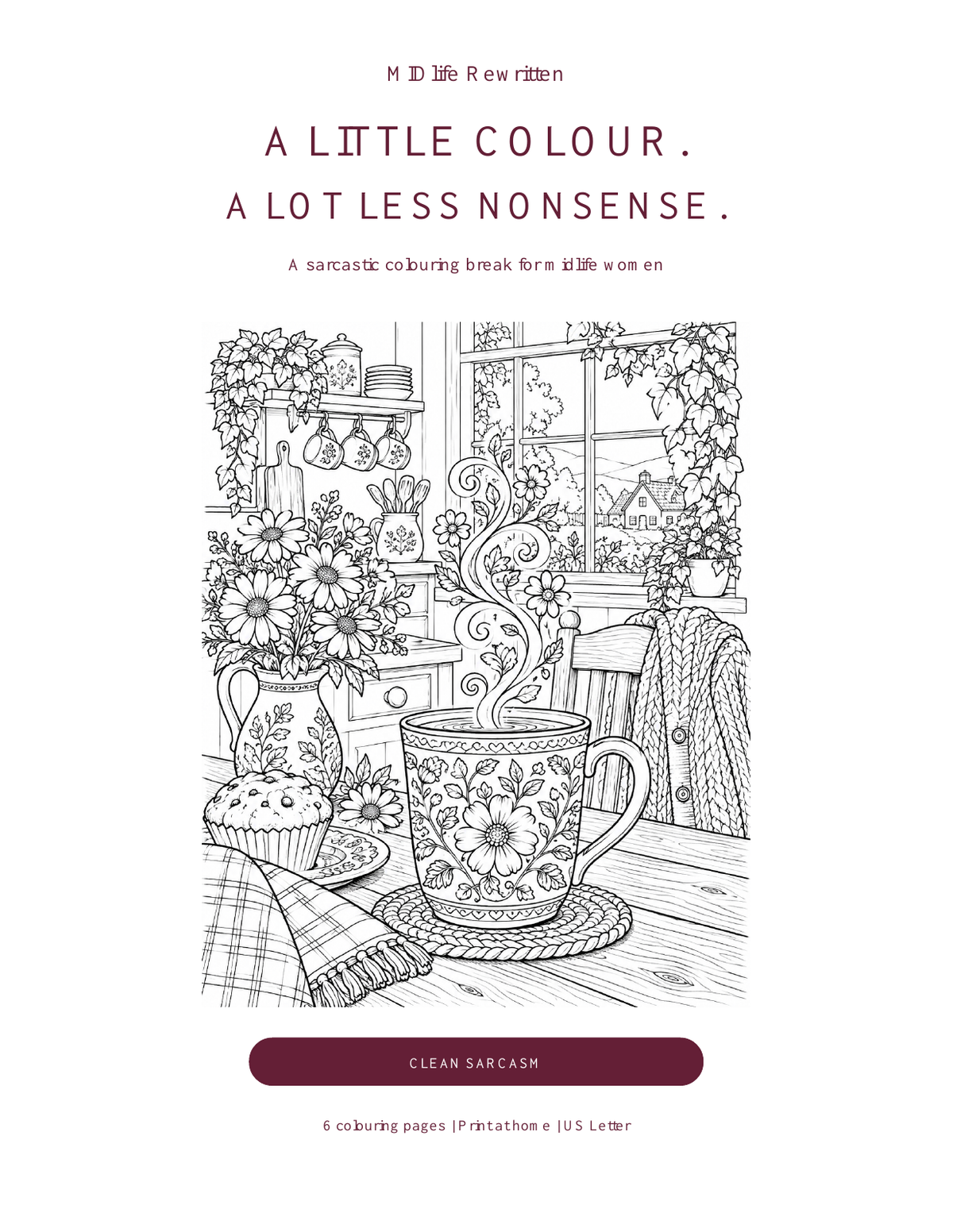 MIDlife Rewritten colouring book Clean Sarcasm cover