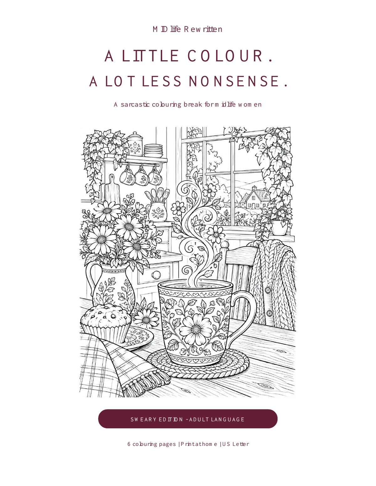 MIDlife Rewritten colouring book Sweary Edition cover